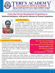 TERF’S COLLEGE – FACULTY DEVELOPMENT PROGRAMME